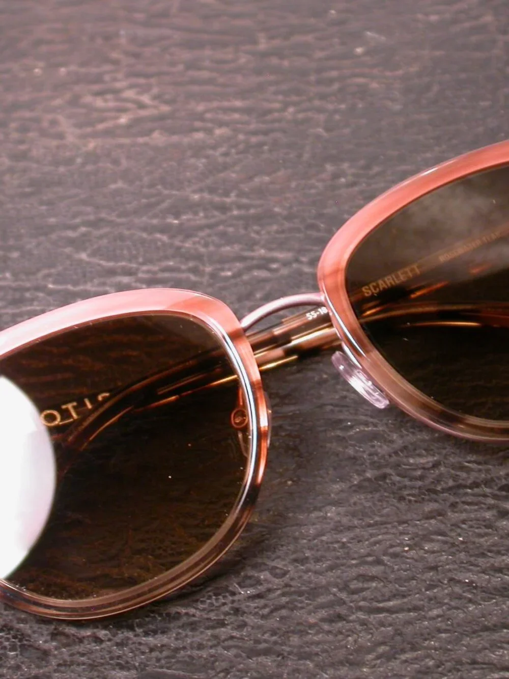 Otis Scarlett Rose Tortoise Stripe Silver Sunglasses